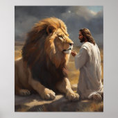 Jezus en de Lion Poster (Voorkant)