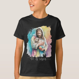 Jezus en de paashaas - hij is Christelijk opgestaa T-shirt