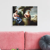 Jezus en de Samaritaanse vrouw Canvas Afdruk (Insitu (Woonkamer))