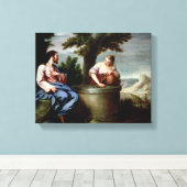 Jezus en de Samaritaanse vrouw Canvas Afdruk (Insitu (Houten vloer))