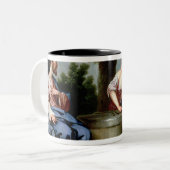 Jezus en de Samaritaanse vrouw Tweekleurige Koffiemok (Voorkant links)