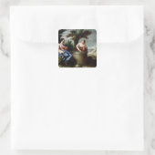 Jezus en de Samaritaanse vrouw Vierkante Sticker (Tas)