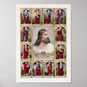 Jezus en de twaalf apostelen poster