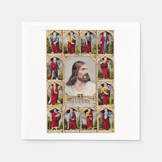 Jezus en de twaalf apostelen servet (Voorkant)
