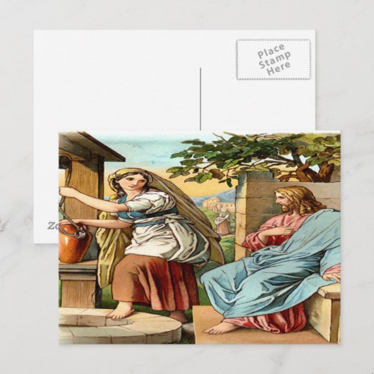 Jezus en de vrouwen in het briefkaart (Voorkant / Achterkant)