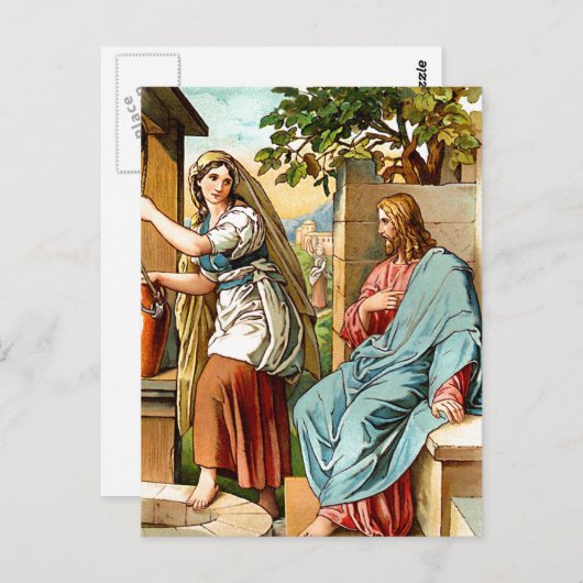 Jezus en de vrouwen in het briefkaart (Voorkant / Achterkant)