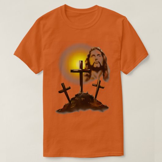 Jezus en drie kruisers t-shirt (Design voorkant)