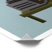 Jezus en duivel spelen videogames Pixel Art Poster (Hoek)