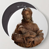 Jezus en een lam ronde button 6,0 cm (Voorkant /achterkant)