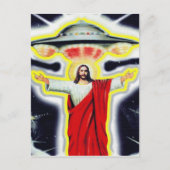 Jezus en een ufo briefkaart (Voorkant)
