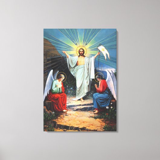 Jezus en Engelen Canvas Afdruk (Voorkant)