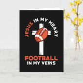 Jezus en Football Christelijk Gezegde Kaart (Gele Bloem)