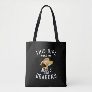 Jezus en gebakken dragons tote bag