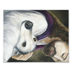 Jezus en Greyhound Dog Art Print Foto Afdruk