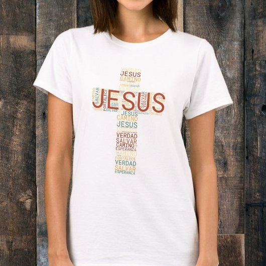 Jezus en het geloof kruisen het Christelijke Spaan T-shirt