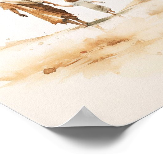 Jezus en het kind - Christelijke digitale prentkun Poster (Hoek)