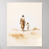 Jezus en het kind - Christelijke digitale prentkun Poster (Voorkant)