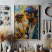 Jezus en het kinder-expressionisme foto afdruk