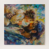 Jezus en het kinder-expressionisme legpuzzel (Horizontaal)