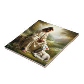 Jezus en het Lam Keramische Tegel Tegeltje (Zijkant)