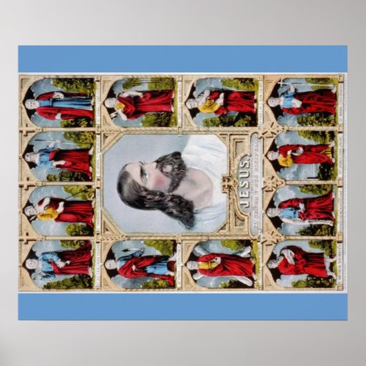 Jezus en het poster van de apostelen (Voorkant)