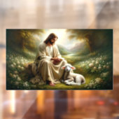 Jezus en het raam van het lam klampen zich vast raamsticker (Vel 2)