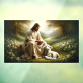 Jezus en het raam van het lam klampen zich vast raamsticker (Vel 3)