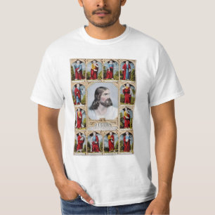 Jezus en het shirt van de apostelen