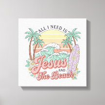 Jezus en het strandcanvas