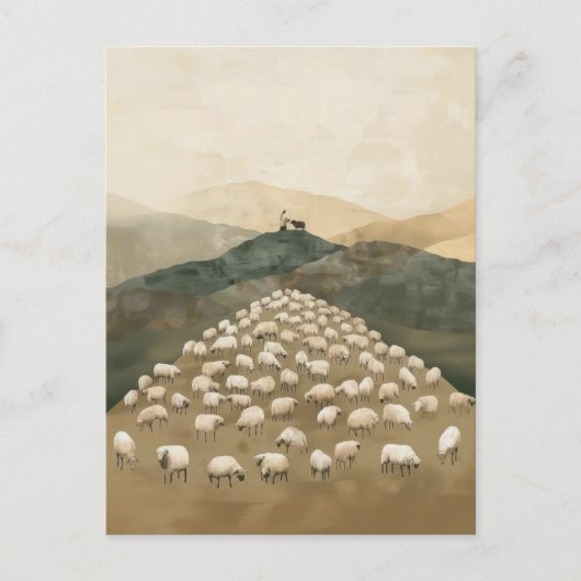 Jezus en het verloren schaap briefkaart (Voorkant)