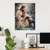 Jezus en het verloren schaap poster (Thuiskantoor)