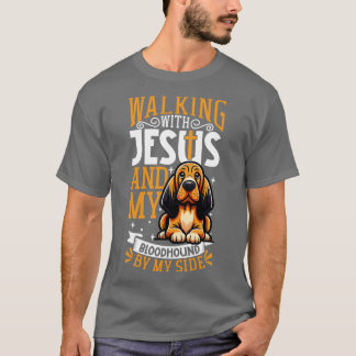 Jezus en hond Bloodhound T-shirt