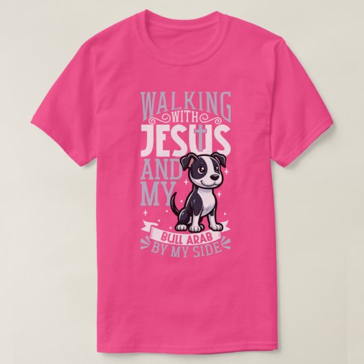 Jezus en hond Bull Arab T-shirt (Design voorkant)