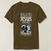 Jezus en hond Canadese Eskimo Hond T-shirt (Design voorkant)