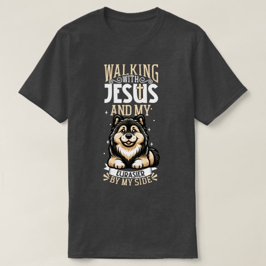 Jezus en hond Eurasier T-shirt (Design voorkant)