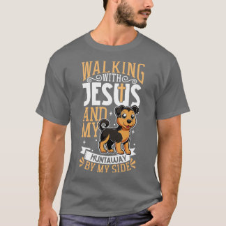 Jezus en hond Huntaway T-shirt