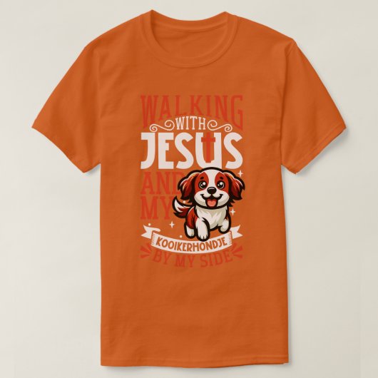 Jezus en hond Kooikerhondje T-shirt (Design voorkant)