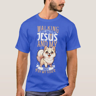 Jezus en hond Koreaanse Jindo T-shirt
