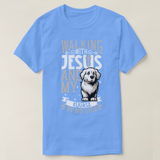 Jezus en hond Kuvasz T-shirt (Design voorkant)