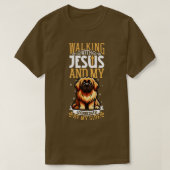 Jezus en hond Leonberger T-shirt (Design voorkant)