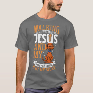 Jezus en hond Magyar Vizsla T-shirt