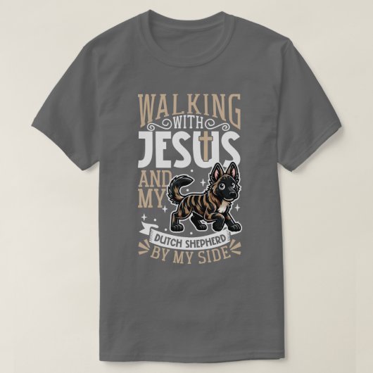 Jezus en hond Nederlandse Herder T-shirt (Design voorkant)
