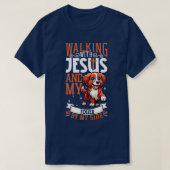 Jezus en hond Nova Scotia Duck Tolling Retriever T-shirt (Design voorkant)
