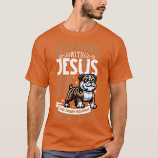 Jezus en hond Olde English Bulldogge T-shirt