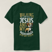 Jezus en hond Perdigueiro Galego T-shirt (Design voorkant)