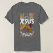 Jezus en hond Rhodesian Ridgeback T-shirt (Design voorkant)