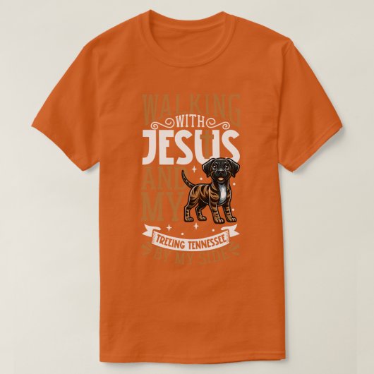 Jezus en hond Treeding Tennessee Brindle T-shirt (Design voorkant)