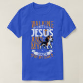 Jezus en hond Treeding Walker Coonhound T-shirt (Design voorkant)
