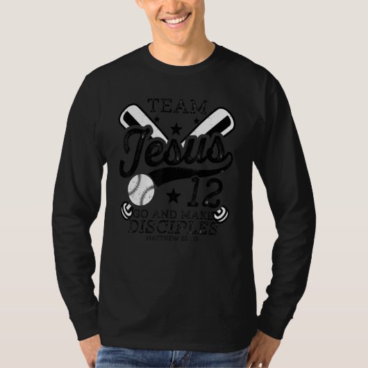 Jezus en honkbal Team Jezus Christelijk Mattheüs 2 T-shirt (Voorkant)