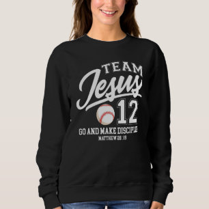 Jezus en honkbalteam Jezus christelijk Matteüs 28 Trui